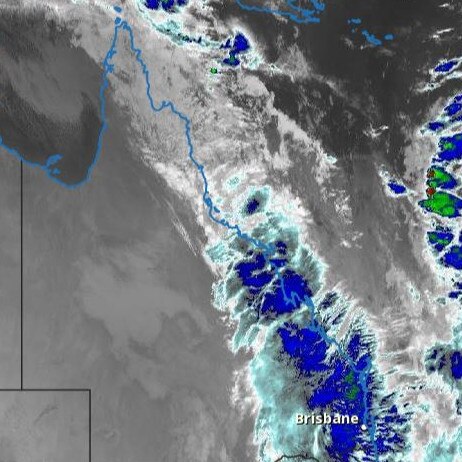 A rare weather event pours across Queensland, causing record cold temperatures and heavy rain. Picture: BOM