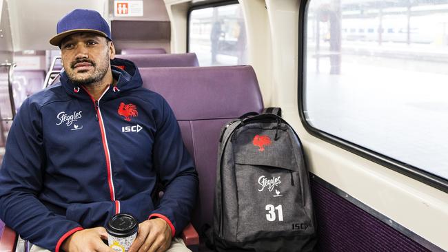 Zane Tetevano commutes from Gosford to Sydney via train.