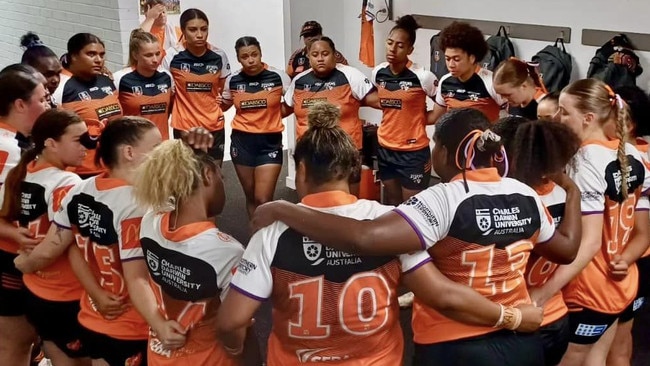 The Titans in the rooms before a match-up. Picture: Facebook/NRL NT