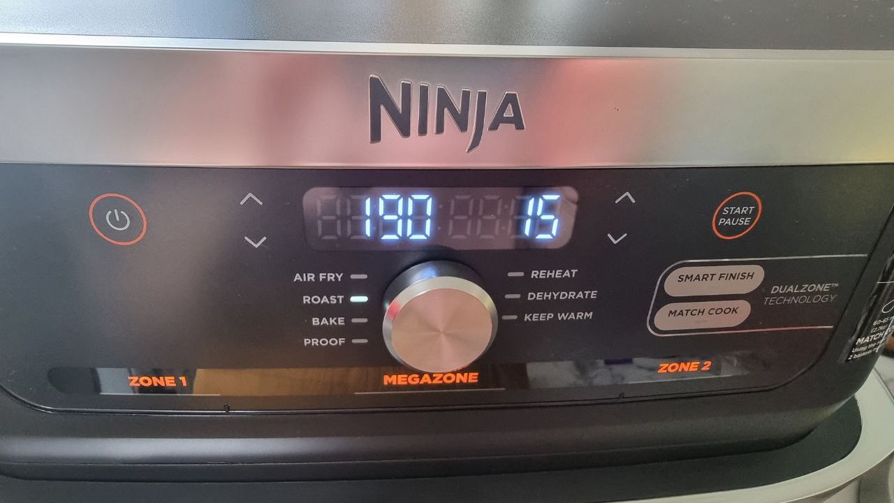 Easy to use controls on the Ninja air fryer. Picture: Tahnee-Jae Lopez-Vito/news.com.au.