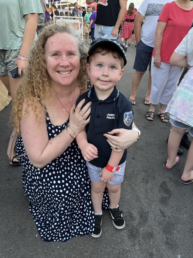 Kathy Lynch and Chester Davies at Maryborough's Christmas Street Party.