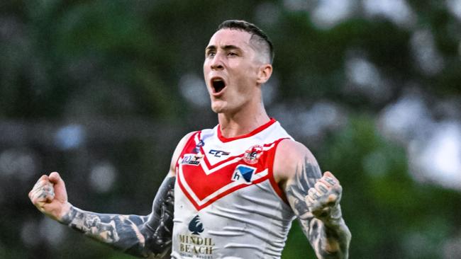 Darcy Hope celebrates a goal for Waratah. Picture: Patch Clapp/AFLNT Media