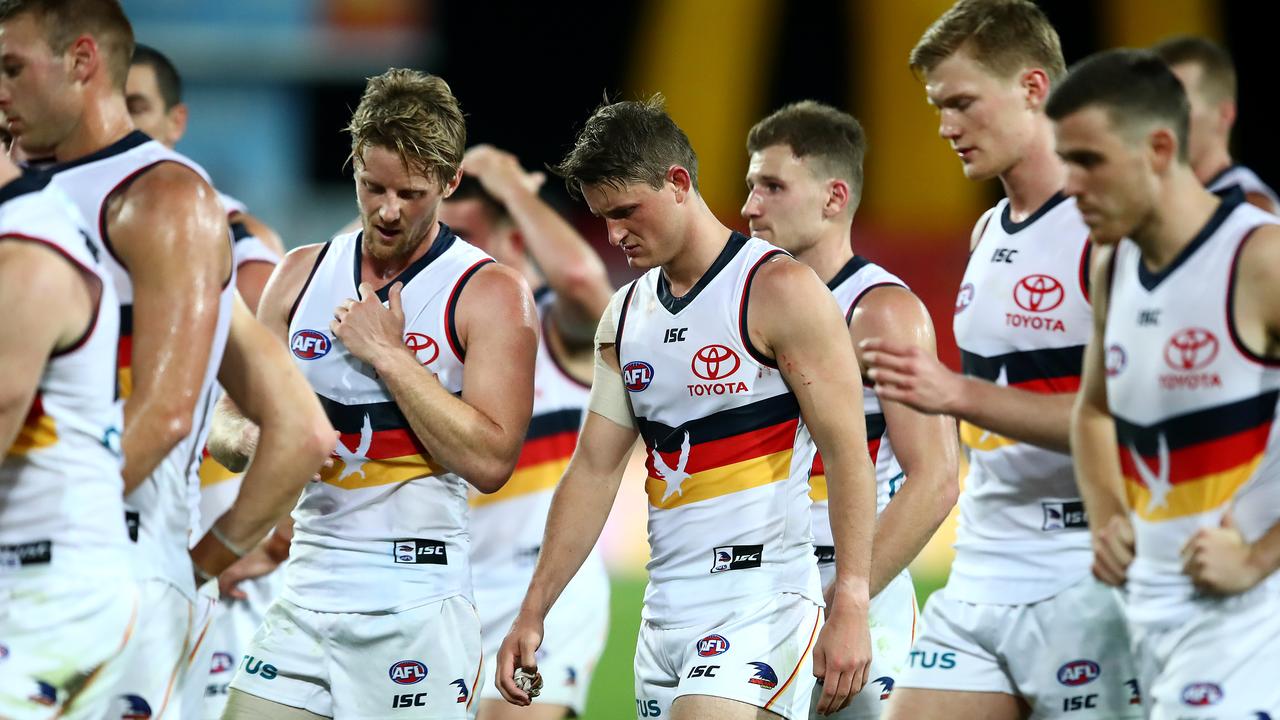 Adelaide is on the bottom of the AFL ladder. Photo: Jono Searle/AFL Photos/via Getty Images.
