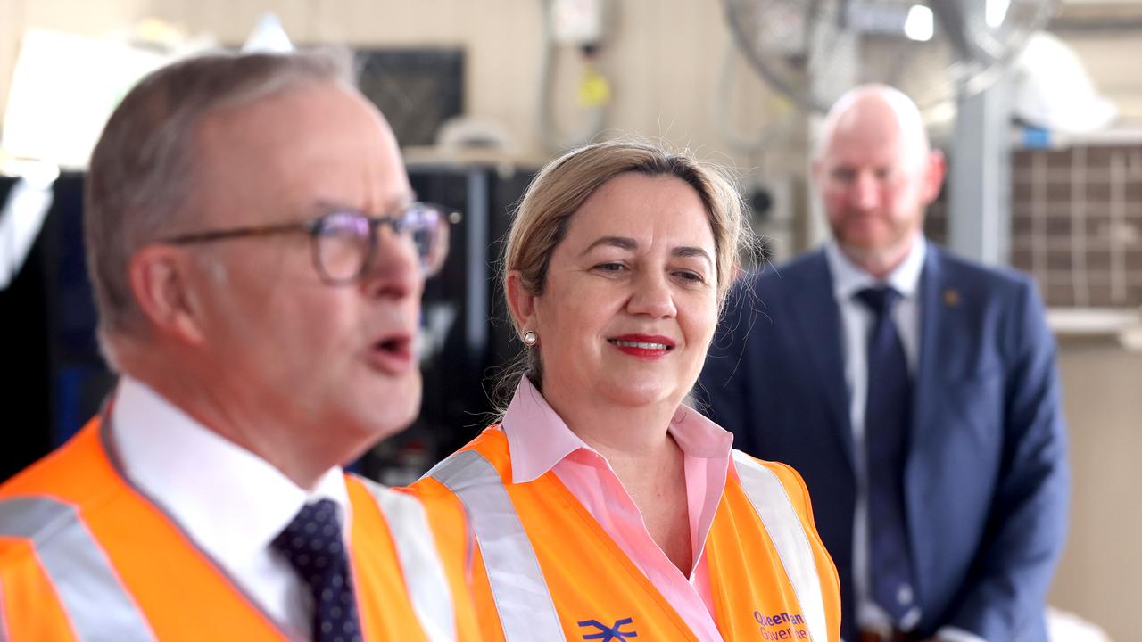 Prime Minister Anthony Albanese with Queensland Premier Annastacia Palaszczuk. Picture: Steve Pohlner