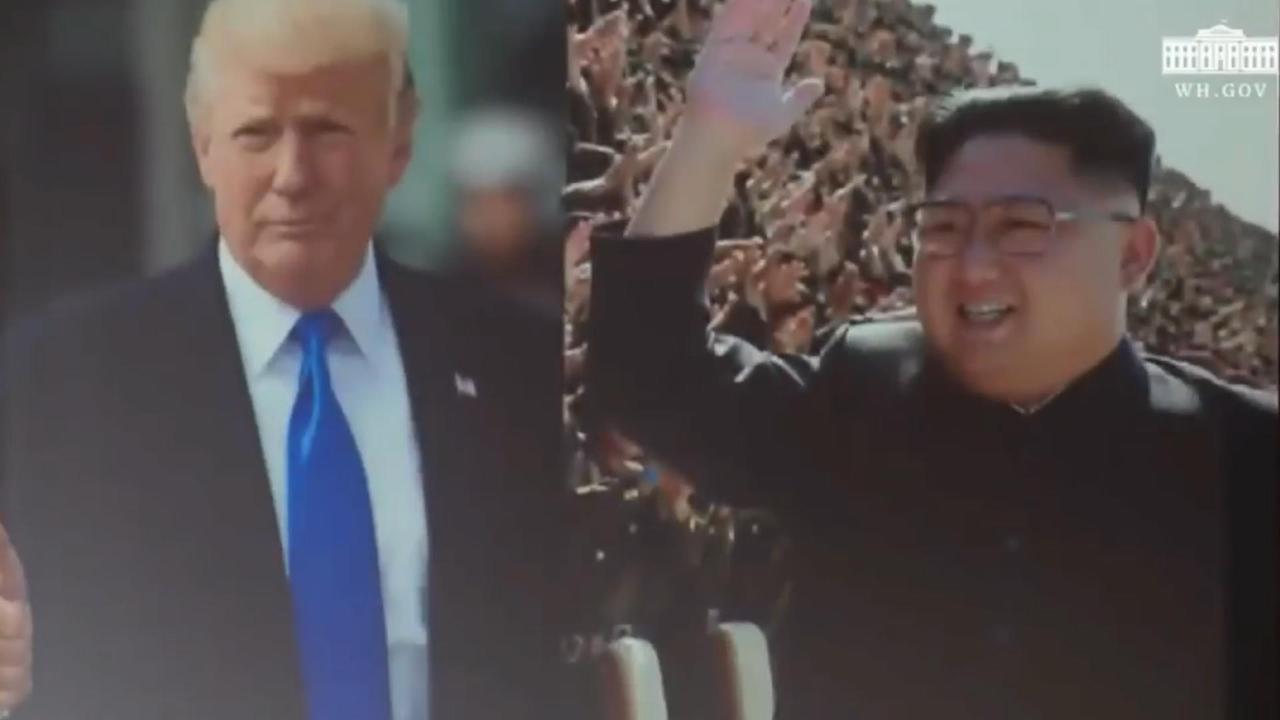 Trump Shows Kim Short Video to Pitch Peace During North Korea Summit