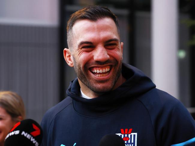 James Tedesco arrives in Blues camp. Picture: Jonathan Ng