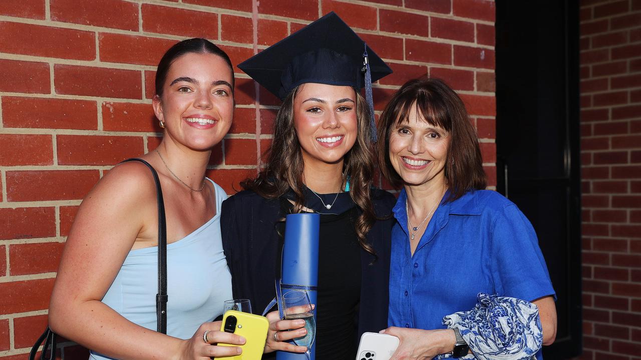 Laura McBride, graduate Sarah Macnab and Caroline Jackson. Picture: Alan Barber