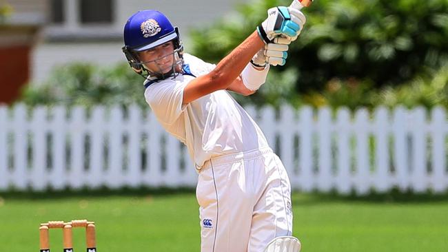 Tom Balkin batting earlier in the season. Today he was a matchwinner with the ball. (AAP Image – Richard Waugh)