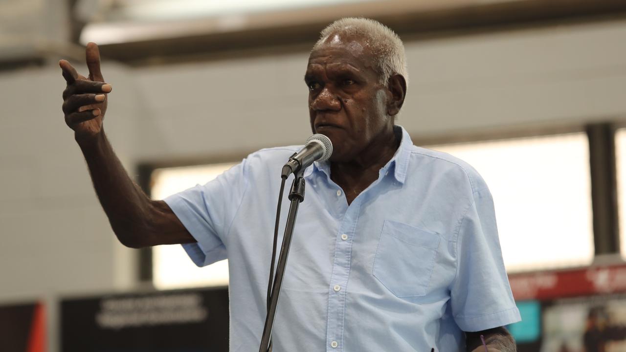 Anindilyakwa Land Council Chairman Tony Wurramarrba speaks at the launch of the justice initiatives for Groote Archipelago on Friday February 2. Picture: Zizi Averill