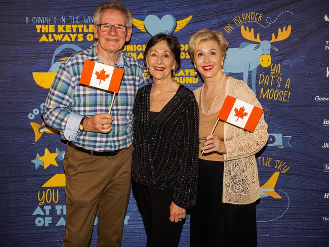 At the opening night function for The Empire's Come From Away are (from left) Terry Brady, Kate Foy and Leonie Walsh at The Rock, Friday, March 14, 2025. Picture: Hey Media