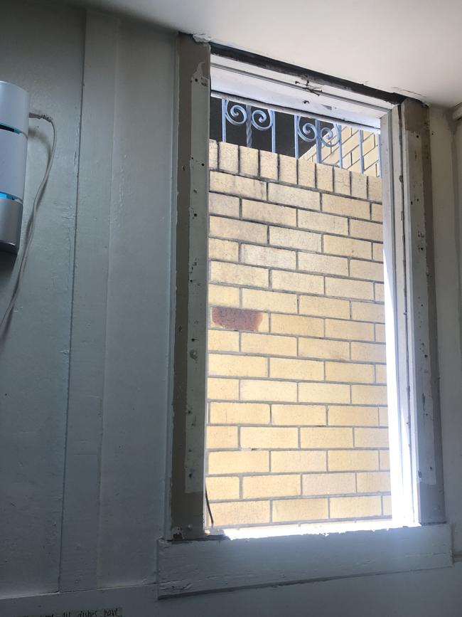 Damage at the Plant Vibes Cafe in Bowen Hills.