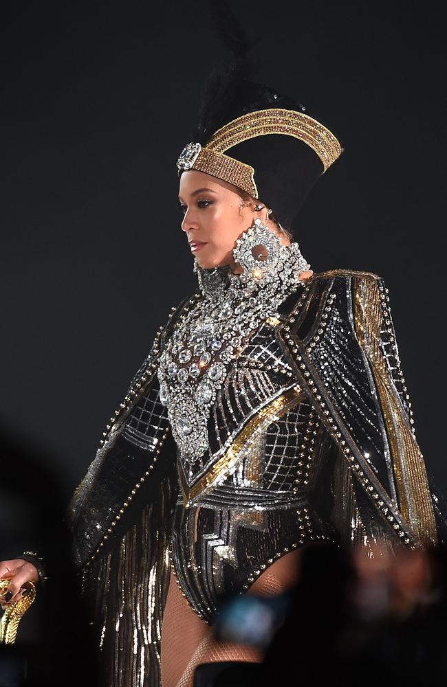 Bey’s outfits were designed by Balmain. Picture: MEGA