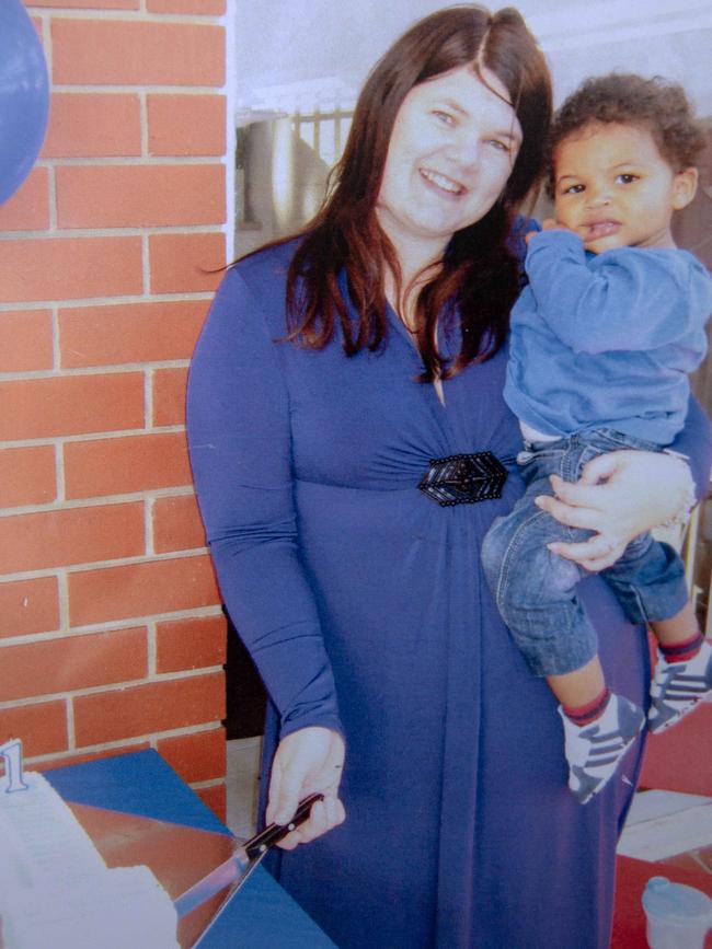 Zoe Bettison and an early family photograph with son Hugo. Picture: Supplied