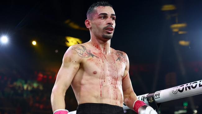 GOLD COAST, AUSTRALIA - JUNE 18: Hassan Hamdan walks to his corner in his fight with Justin Frost during the Australian light welterweight title bout at Gold Coast Convention and Entertainment Centre on June 18, 2023 in Gold Coast, Australia. (Photo by Chris Hyde/Getty Images) (Photo by Chris Hyde/Getty Images)