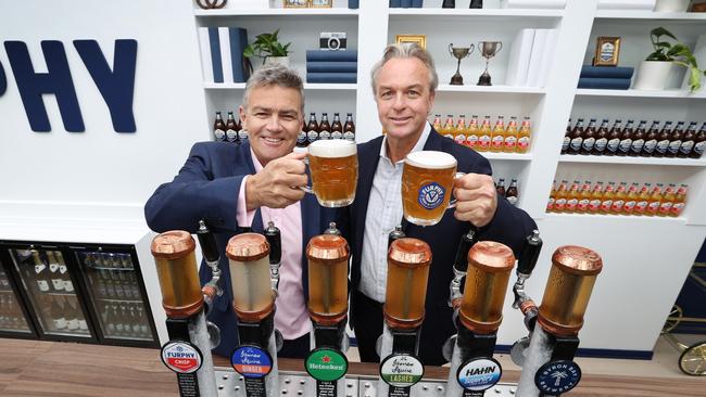 Adam (left) and Sam Furphy are fifth generation cousins at the helm of the Furphy empire. Picture: David Caird