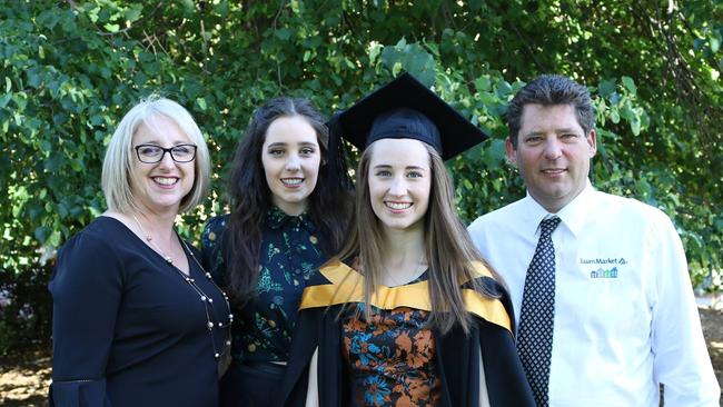 Justine Barwick, left, with her family Kate Barwick, Sarah Barwick and Craig Barwick. Picture: SUPPLIED