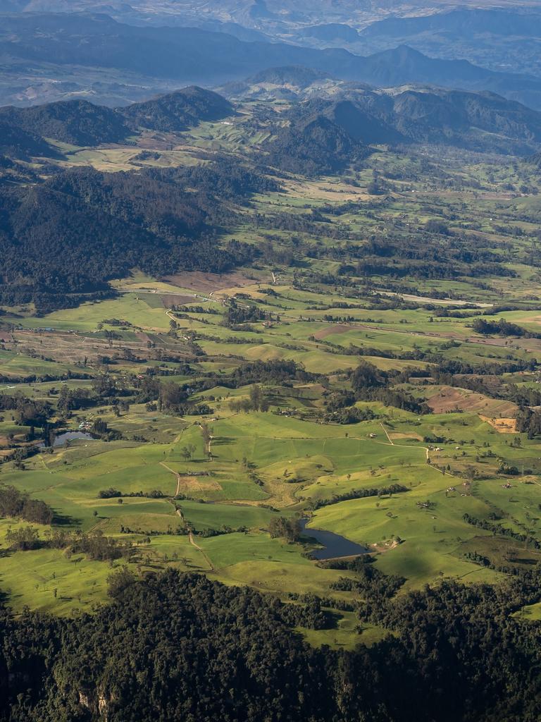 An aerial shot of where Colombian National Police have a purpose built anti-narcotics training camp out of Bogota named Cenop. Picture: Jason Edwards