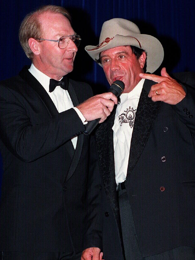 Blackman pictured with fellow showbiz veteran Molly Meldrum.