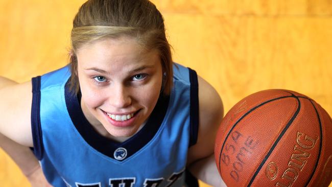 Sturt’s Hannah Richards gets set for tomorrow’s state league basketball grand final. Picture: Stephen Laffer