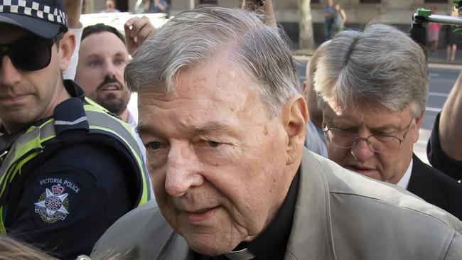 George Pell Pell’s guilt or innocence became hopelessly entangled with the crimes and sins of the Catholic Church that he led and symbolised. Picture: AP