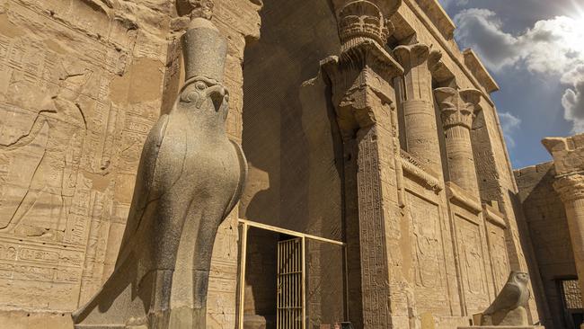 Statue of Horus at the Temple of Edfu.