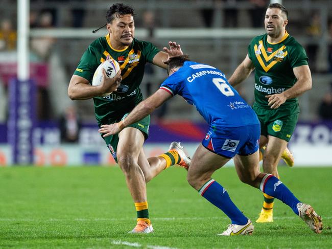 Nanai on the charge for the Kangaroos at the World Cup.