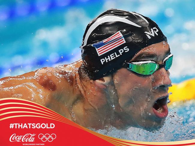Coke Image of the day. Michael Phelps of the USA wins the Men's 200m Butterfly Final, his 20th Olympic Gold medal, on Day 4 of the swimming at the Rio 2016 Olympic Games. Picture. Phil Hillyard