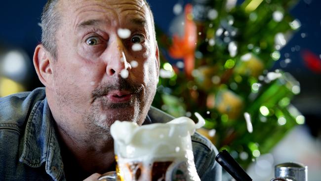 Pickled Pig Brewery proprietor Paul Brewer samples some of his product to celebrate International Beer Day. Pics Tim Marsden