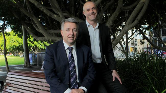 Patrick Tuttle with Peppers co-chief executive Mike Culhane. Picture: Hollie Adams
