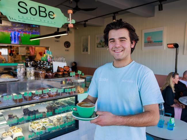 Mark Theodorakakis, of SoBe Cafe in Sandringham, where they sell a $3 coffee. Picture: Justin Lloyd