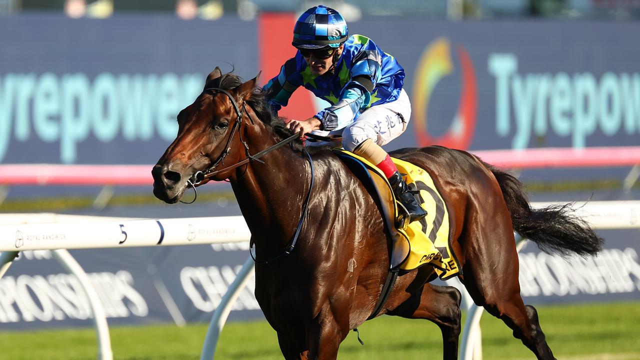 Andrea Atzeni winning the Sydney Cup aboard Circle Of Fire earlier this year. Picture: Jeremy Ng/Getty Images