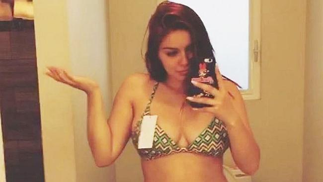 Sending a picture of yourself while in a bikini in the change room is empowering? Nope, not really. (Pic: Instagram/Ariel Winter)