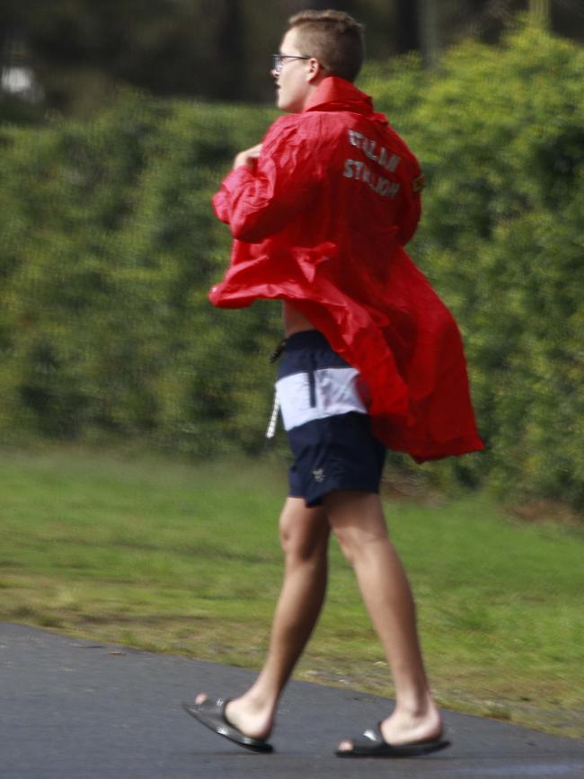 A guest arrives in a jacket with the words 'Italian Stallion' on the back.