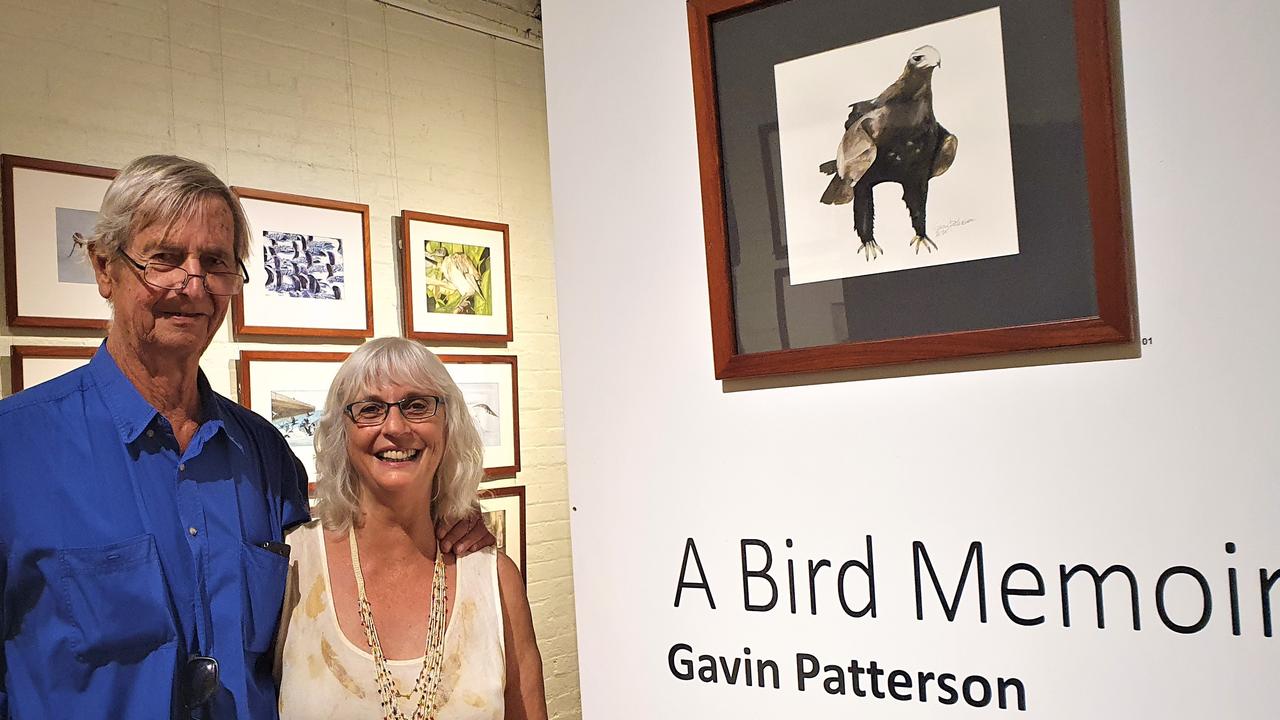 Gavin and Tess Patterson at the launch of his book, A Bird Memoir - Sketches and Stories of birds around Wide Bay.