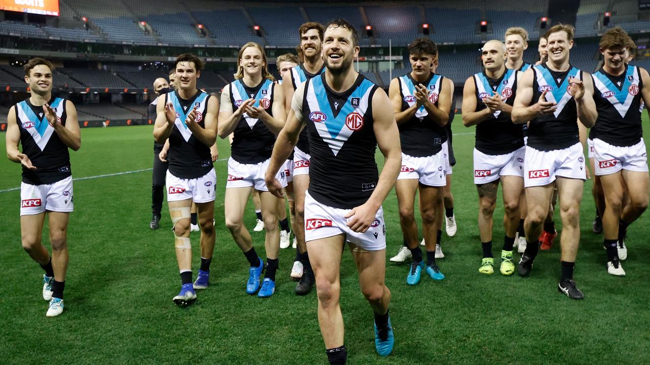 Port Adelaide is ready for Showdown 50 with the Crows. Picture: Michael Willson/AFL Photos via Getty Images