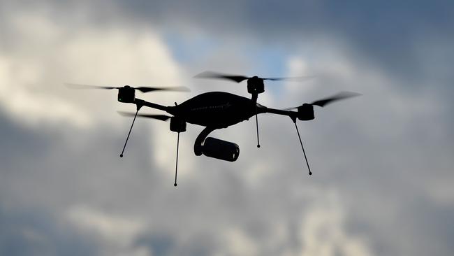 Defence analysts say the mass use of drones will be part of future warfare. Picture: Tobias Schwarz / AFP