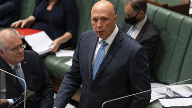 Peter Dutton during Question Time at Parliament House, Canberra. Picture: NCA NewsWire / Martin Ollman