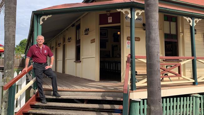 Owner Col McBride outside the Hideaway Hotel in Tiaro.