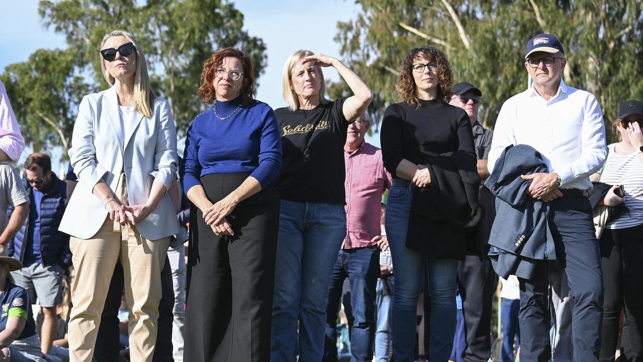 The Prime Minister has faced backlash after attending a No More violence rally in Canberra. Picture: NCA NewsWire / Martin Ollman