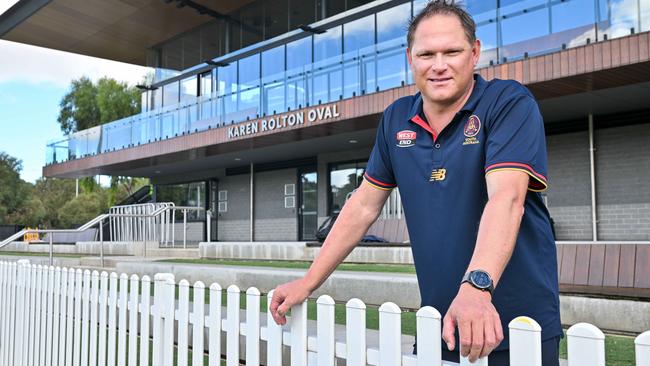 South Australia coach Ryan Harris overlooking Karen Rolton Oval on Friday. Picture: Brenton Edwards