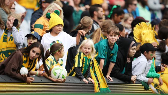 The crowd was dominated by green and gold - and plenty of young fans.