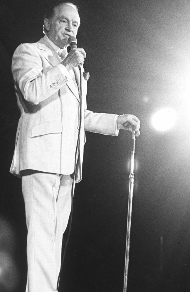 March 1978: Actor and comedian Bob Hope performs at Festival Hall. Picture: News Limited