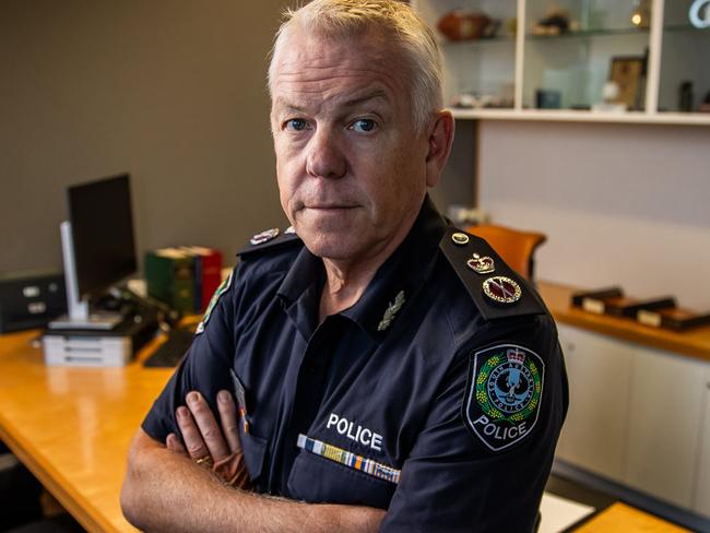 SA Weekend shoot with South Australia Police Commissioner Grant Stevens, on May 15th, 2022, in his Angas Street Office, in Adelaide.Picture: Tom Huntley