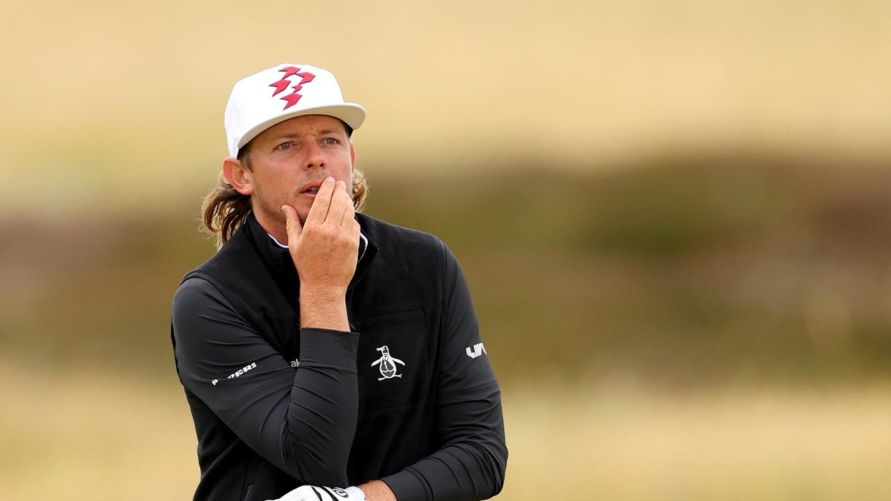 TROON, SCOTLAND – JULY 18: Cameron Smith of Australia prepares to play his second shot on the sixth hole on day one of The 152nd Open championship at Royal Troon on July 18, 2024 in Troon, Scotland. (Photo by Andrew Redington/Getty Images)