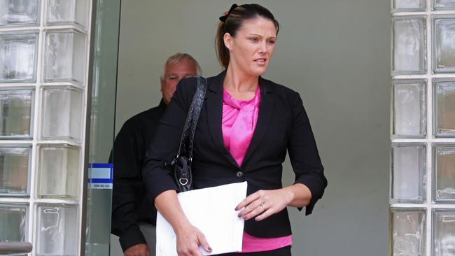 Bernice Swales leaves the inquest in 2015 at Glebe Coroners Court.