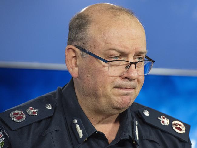 Victoria Police Chief Commissioner Graham Ashton speaks to the media during a press conference in relation to today?s High Court judgment and the Government?s announcement of a Royal Commission in Melbourne, Monday, December 3, 2018. (AAP Image/Ellen Smith) NO ARCHIVING