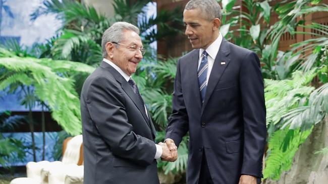 Historic visit ... US President Barack Obama and Cuban President Raul Castro will sit down for bilateral talks. Picture: Chip Somodevilla/Getty Images