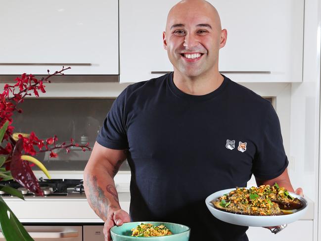 Shane Delia cooks up some delicious food at home. Picture: Rebecca Michael