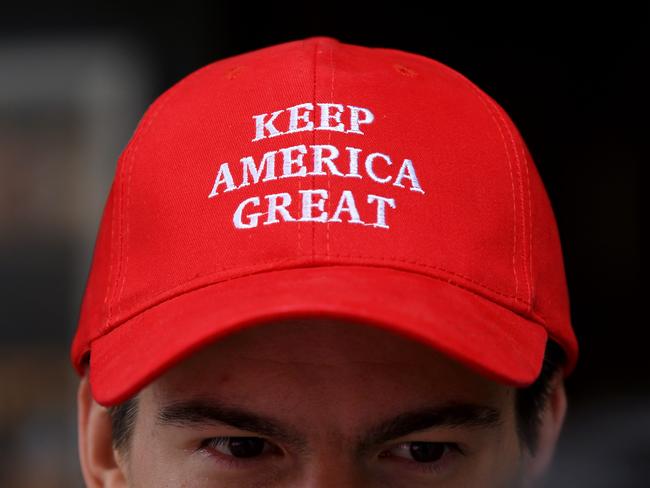 SYDNEY, AUSTRALIA - NCA NewsWire Photos NOVEMBER, 4, 2020: A Donald Trump ÃKeep America GreatÃ hat is seen during an US Election watch party at the Cheers bar in Sydney. US voters have taken to the polls to decide the 46th president of America, between Republican Donald Trump and Democrat Joe Biden.Picture: NCA NewsWire/Bianca De Marchi