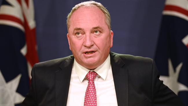 Barnaby Joyce apologises to the Prime Minister over leaked text messages. Picture: NCA NewsWire / Jeremy Piper